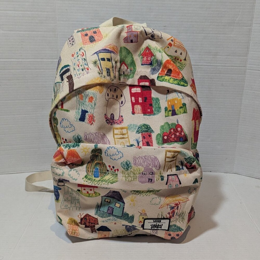 Vans x Collina Strada Doodle Print Backpack Antique White Rare Collab - Picture 2 of 12